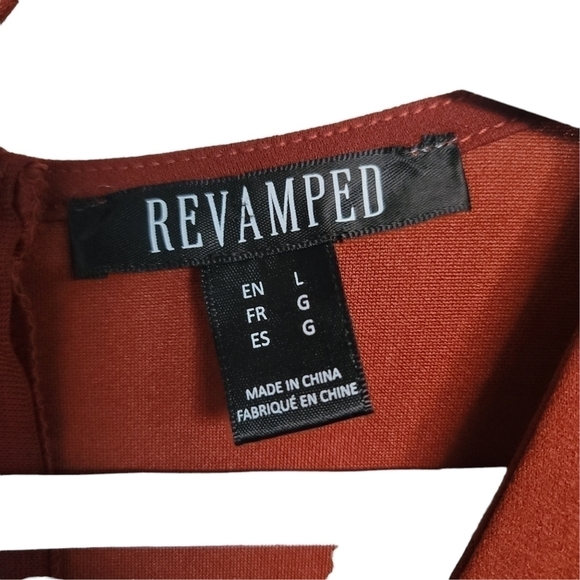 Revamped ruffled peplum skinny brown two piece women jumpsuit US L never worn - Picture 12 of 13